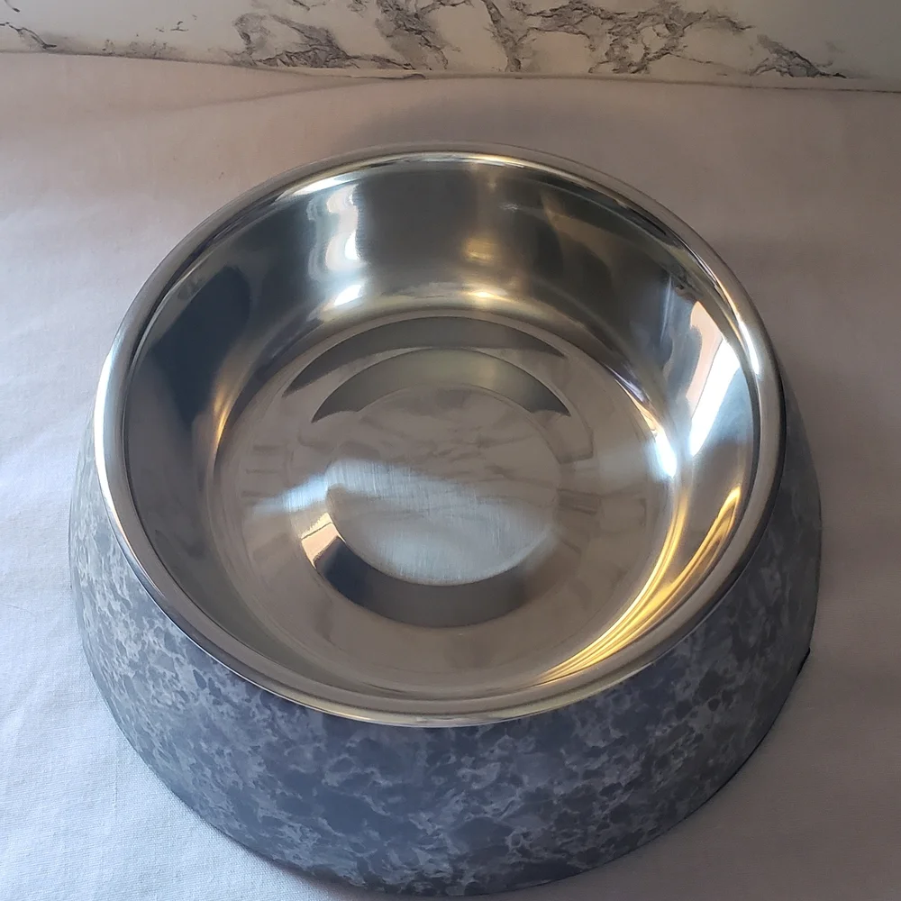 Source Unknown Stainless Steel Dog Bowl with‎ Decorative Base